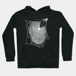 Fun Hand Drawn Spooky Halloween Spiders Web White Hoodie